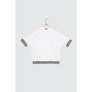 Trendyol White Male Bike Collar T-Shirt