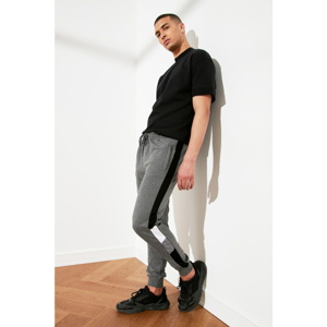 Trendyol Anthracite Men Regular Fit Paneled Sweatpants