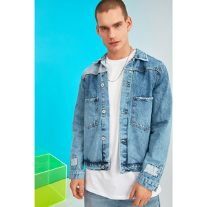 Trendyol Indigo Men's Patched Outer Pocket Jacket