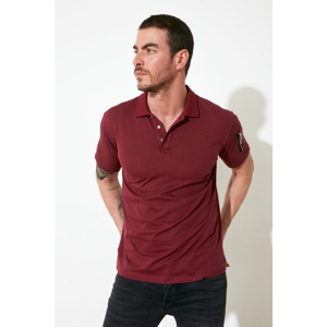 Trendyol Burgundy Men Slim Fit Short Sleeve Polo Neck T-shirt