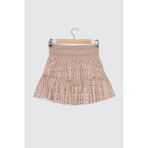 Trendyol Multicolored Floral Patterned Mini Knitted Skirt