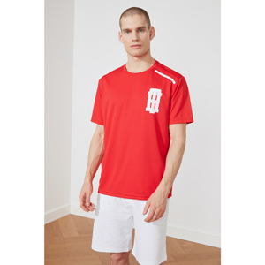 Trendyol Red Men's Regular Fit Bike Collar Short Sleeve T-Shirt