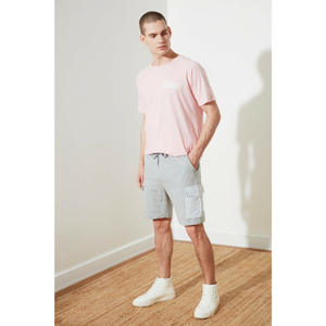 Trendyol Grey Men's Regular Fit Striped Shorts & Bermuda