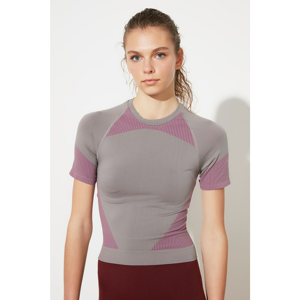 Trendyol Seamless Sports Blouse with Grey Melancholy
