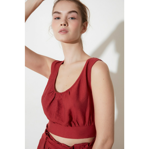 Trendyol Burgundy Crop Blouse