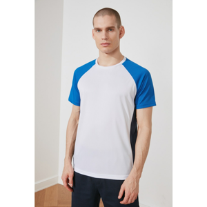 Trendyol White Male Regular Fit Bike Collar Short Sleeve T-Shirt
