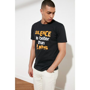 Trendyol Anthracite Men's Printed Short Sleeve T-Shirt