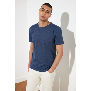 Trendyol Indigo Men's Back Printed Short Sleeve T-Shirt