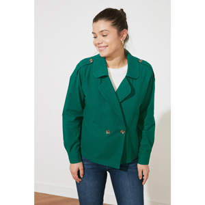 Trendyol Emerald Green Button Jacket