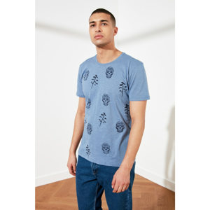 Trendyol Light Blue Men's Printed T-Shirt