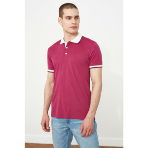 Trendyol Burgundy Men Slim Fit Short Sleeve Polo Neck T-shirt