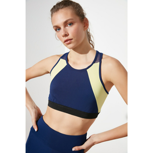 Trendyol Navy Blue Supported Tulle Detail Sports Bra