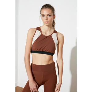 Trendyol Brown Supported Tulle Detailed Sports Bra