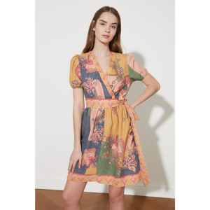 Trendyol Multicolored Belt Patterned Dress
