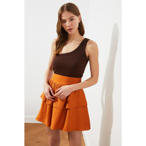 Trendyol Brown One Shoulder Wick Knitted Blouse