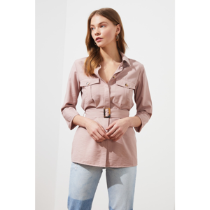 Trendyol Lilac BeltEd Shirt