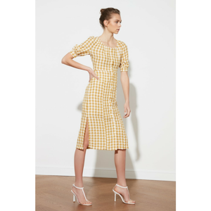 Trendyol Square Dress with Yellow Slit