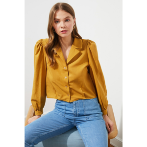 Trendyol Camel Balloon Sleeve Shirt