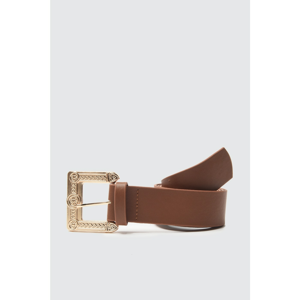 Trendyol Taba Metal Buckle Leather Looking Belt