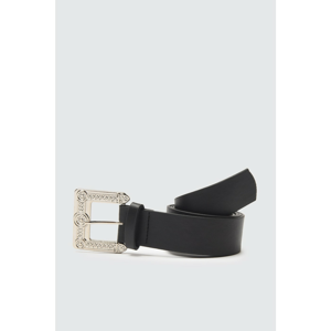 Trendyol Black Metal Buckle Leather Looking Belt