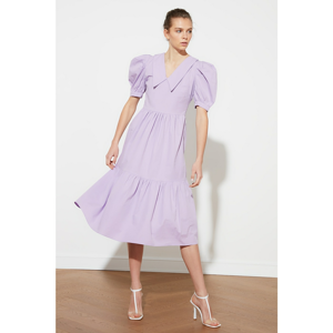 Trendyol Lilac Collar Detailed Balloon Sleeve Dress