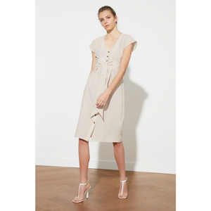 Trendyol Striped Dress with White Tie DetailING