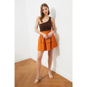 Trendyol Camel Flywheel Skirt