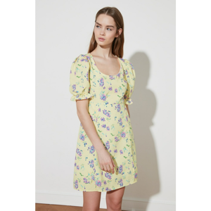Trendyol Yellow Floral Patterned Dress
