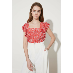 Trendyol Red Sleeve Flywheel Blouse