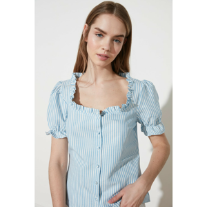 Trendyol Light Blue Button Blouse