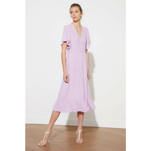 Trendyol Lilac Square Button Dress