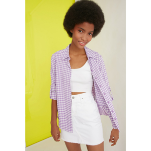 Trendyol Lilac Checker Shirt