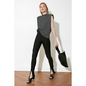 Trendyol Black Striped Vata Basic Knitted T-Shirt