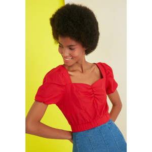 Trendyol Red Ruffle Blouse