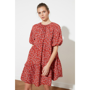 Trendyol Tile Floral Patterned Wide Cut Dress