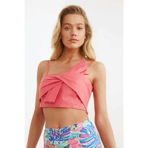 Trendyol Fuchsia Crop Woven Blouse