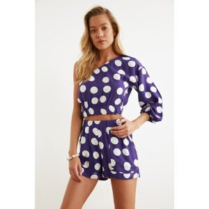 Trendyol Purple Polka Dot Viscose Bottom-Top Set