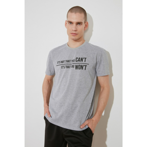 Trendyol Grey Men's Bike Collar Regular Fit T-Shirt