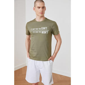 Trendyol Khaki Men's Bike Collar Regular Fit T-Shirt