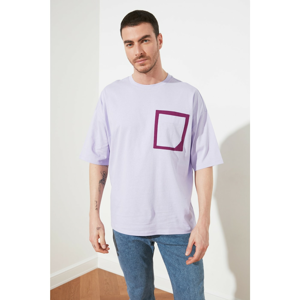 Trendyol Lila Men's Oversize T-Shirt with Short Sleeve Pocket