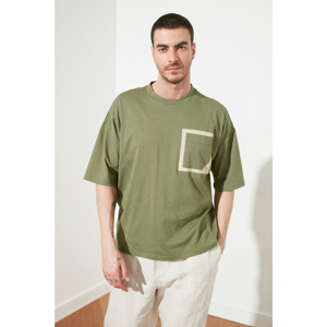 Trendyol Khaki Men's Short Sleeve Pocket Oversize T-Shirt