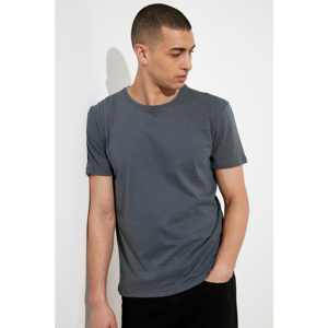 Trendyol Anthracite Men's Back Printed Short Sleeve T-Shirt