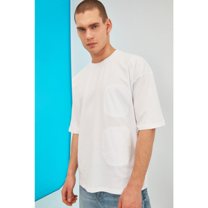 Trendyol White Male Oversize Short Sleeve Applique Detailed T-Shirt
