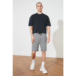 Trendyol Grey Men's Regular Fit Striped Shorts & amp; Bermuda