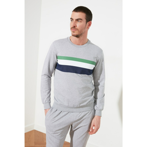 Trendyol Grey Men's Bike Collar Sweatshirt