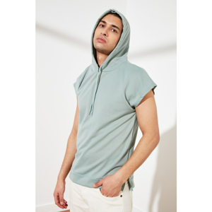 Trendyol Mint Men's Hooded Long Fit Sweatshirt