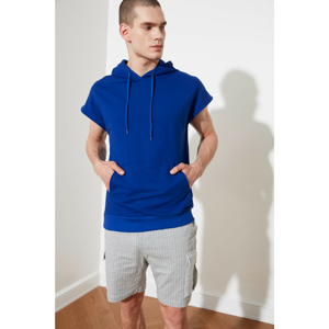 Trendyol Saks Men's Regular Fit Hooded Short Sleeve Sweatshirt