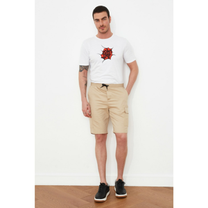 Trendyol Beige Men's Pocket Rubber Certain Lace-Up Shorts & Bermuda