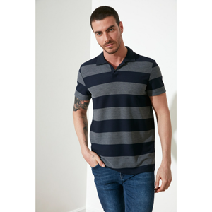 Trendyol Navy Blue Men's Regular Fit Short Sleeve Polo Neck T-shirt