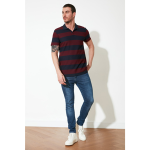 Trendyol Burgundy Men's Regular Fit Short Sleeve Polo Neck T-shirt